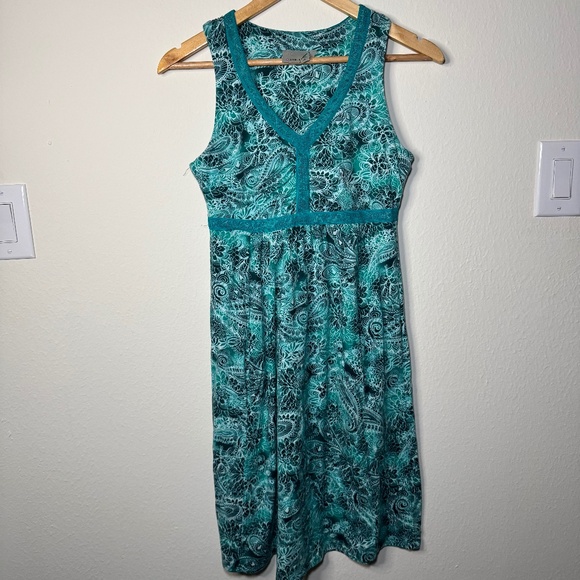 Athleta Dress Women's SM Green Performance Sleeveless Casual V-Neck Athleisure - Picture 1 of 6